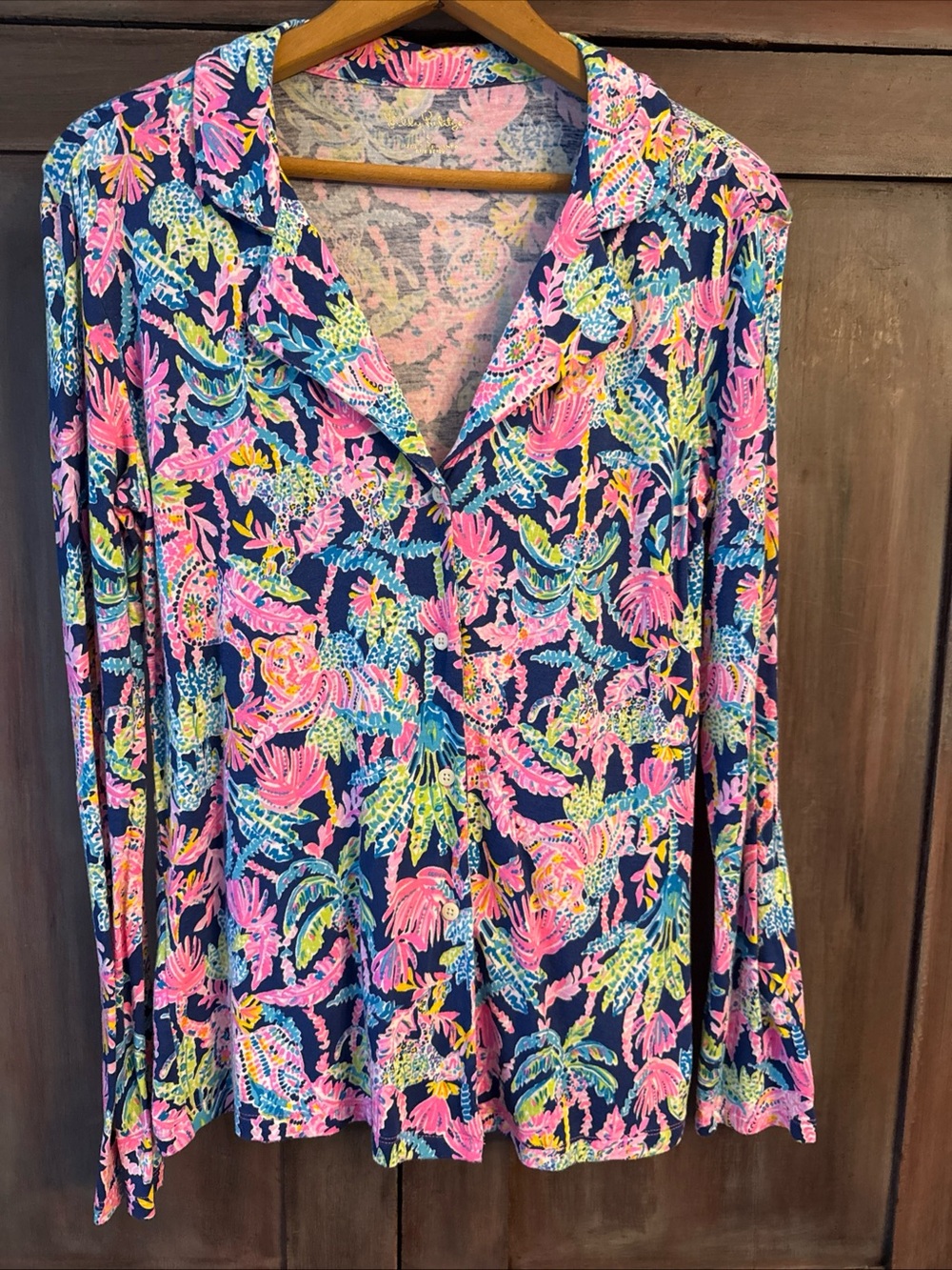 Lily Pulitzer small jersey top button front